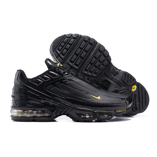 Hombre Nike Air Max Plus 3 Negro Amarillo CK6716-010 Zapatillas De Deporte