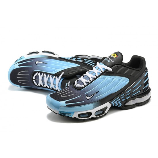 Hombre Nike Air Max Plus 3 Negro y Azul Zapatillas De Deporte