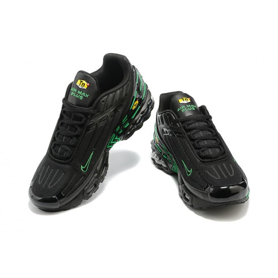 Hombre Nike Air Max Plus 3 Negro y Verde Zapatillas De Deporte