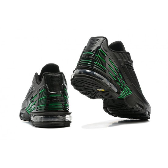 Hombre Nike Air Max Plus 3 Negro y Verde Zapatillas De Deporte