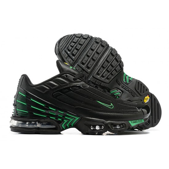 Hombre Nike Air Max Plus 3 Negro y Verde Zapatillas De Deporte