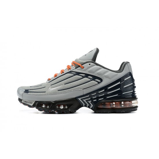 Hombre Nike Air Max Plus 3 Gris Naranja y Negro DM2560-001 Zapatillas De Deporte