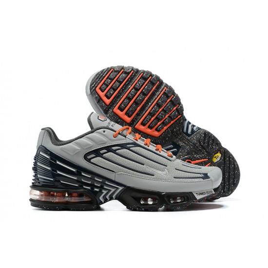 Hombre Nike Air Max Plus 3 Gris Naranja y Negro DM2560-001 Zapatillas De Deporte