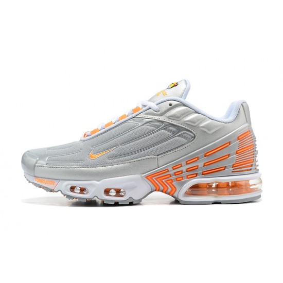 Hombre Nike Air Max Plus 3 Gris Naranja y Plata Zapatillas De Deporte