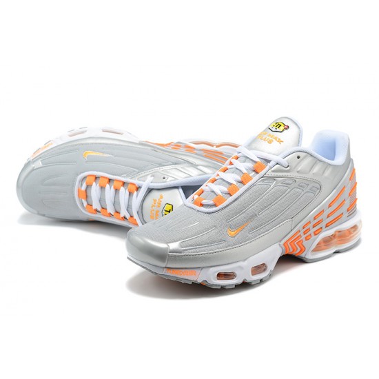 Hombre Nike Air Max Plus 3 Gris Naranja y Plata Zapatillas De Deporte