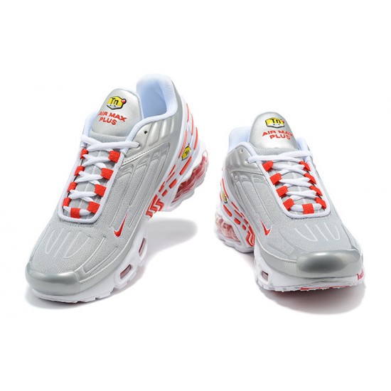 Hombre Nike Air Max Plus 3 Gris Plata y Rojo  CK5178-072 Zapatillas De Deporte