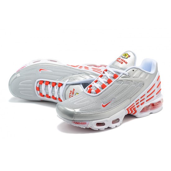 Hombre Nike Air Max Plus 3 Gris Plata y Rojo  CK5178-072 Zapatillas De Deporte