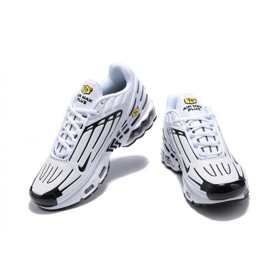 Hombre Nike Air Max Plus 3 Blanco Negro CK6716-100 Zapatillas De Deporte