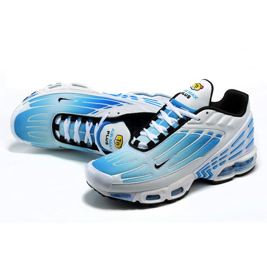 Hombre Nike Air Max Plus 3 Blanco Azul CK6715-100 Zapatillas De Deporte