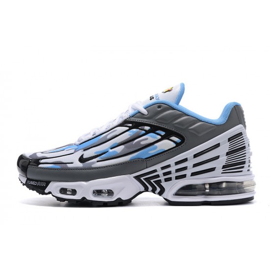 Hombre Nike Air Max Plus 3 Blanco Azul y Gris Zapatillas De Deporte