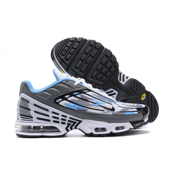 Hombre Nike Air Max Plus 3 Blanco Azul y Gris Zapatillas De Deporte