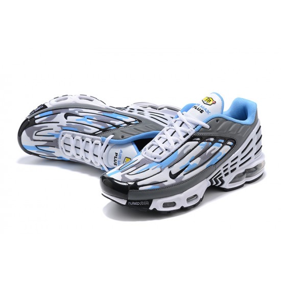 Hombre Nike Air Max Plus 3 Blanco Azul y Gris Zapatillas De Deporte