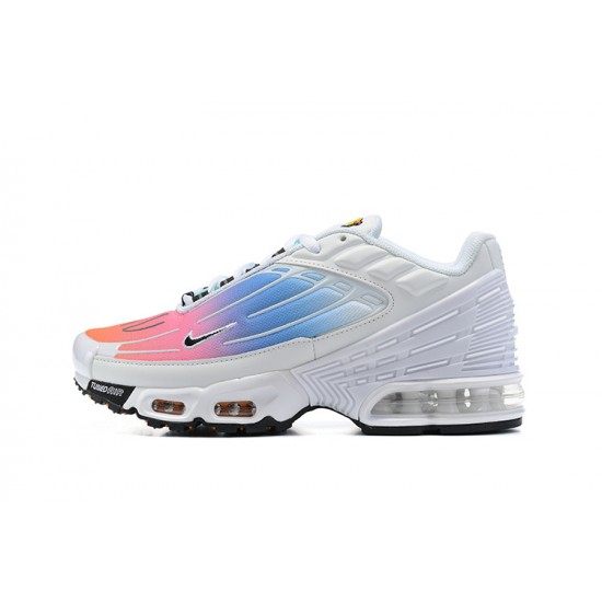 Hombre Nike Air Max Plus 3 Blanco Azul y Rosa Zapatillas De Deporte