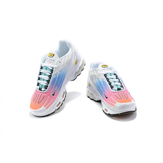 Hombre Nike Air Max Plus 3 Blanco Azul y Rosa Zapatillas De Deporte