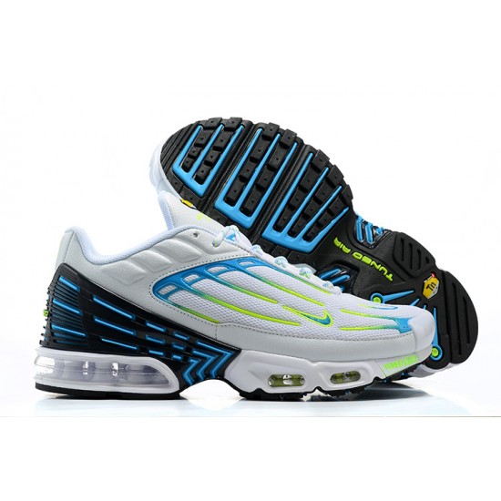 Hombre Nike Air Max Plus 3 Blanco Azul y Amarillo DV7138-100 Zapatillas De Deporte