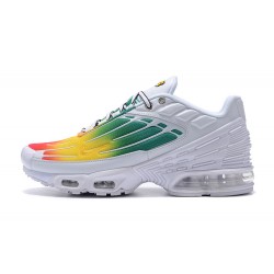 Hombre Nike Air Max Plus 3 Blanco Verde y Amarillo Zapatillas De Deporte