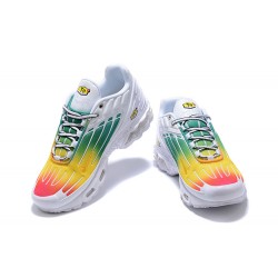 Hombre Nike Air Max Plus 3 Blanco Verde y Amarillo Zapatillas De Deporte