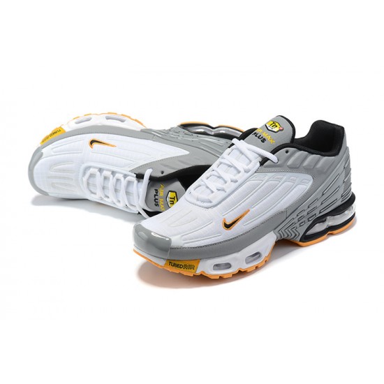 Hombre Nike Air Max Plus 3 Blanco Gris y Naranja Zapatillas De Deporte