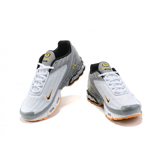 Hombre Nike Air Max Plus 3 Blanco Gris y Naranja Zapatillas De Deporte