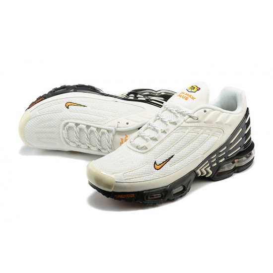 Hombre Nike Air Max Plus 3 Blanco Naranja DQ1105-001 Zapatillas De Deporte