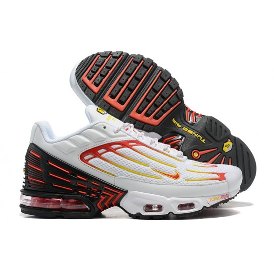 Hombre Nike Air Max Plus 3 Blanco Rojo DX9263-100 Zapatillas De Deporte