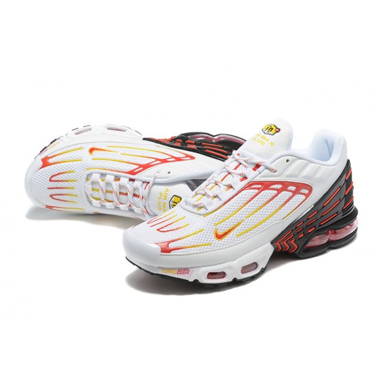 Hombre Nike Air Max Plus 3 Blanco Rojo DX9263-100 Zapatillas De Deporte