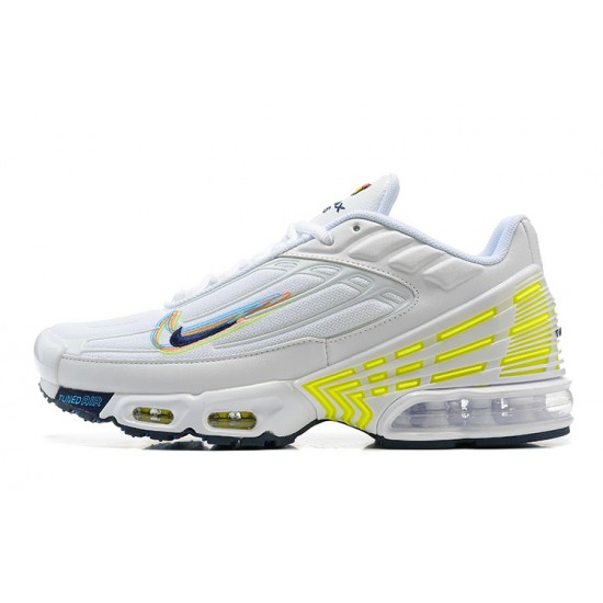 Hombre Nike Air Max Plus 3 Blanco Amarillo DV6823-100 Zapatillas De Deporte