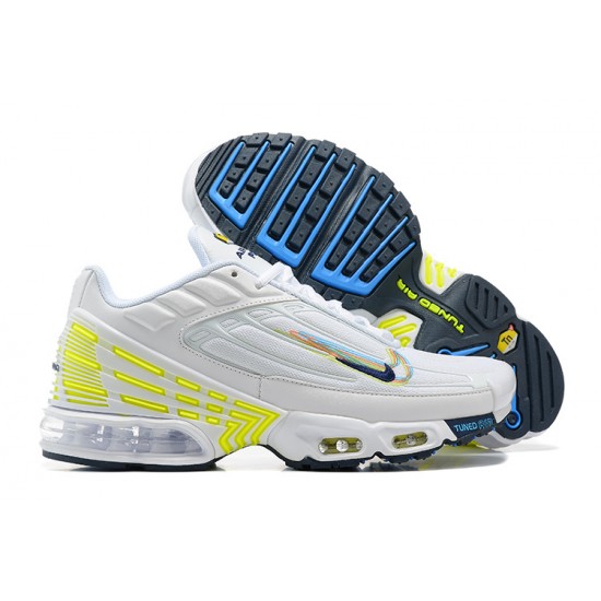 Hombre Nike Air Max Plus 3 Blanco Amarillo DV6823-100 Zapatillas De Deporte