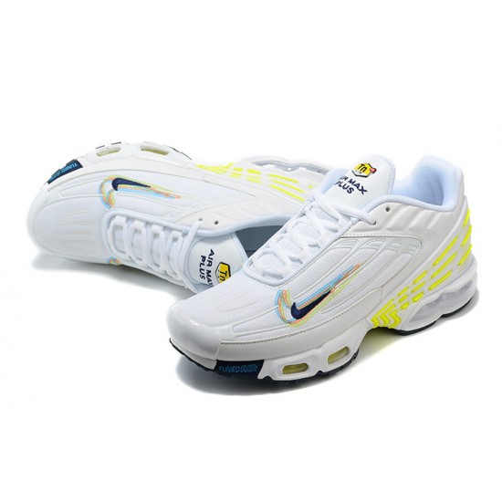 Hombre Nike Air Max Plus 3 Blanco Amarillo DV6823-100 Zapatillas De Deporte