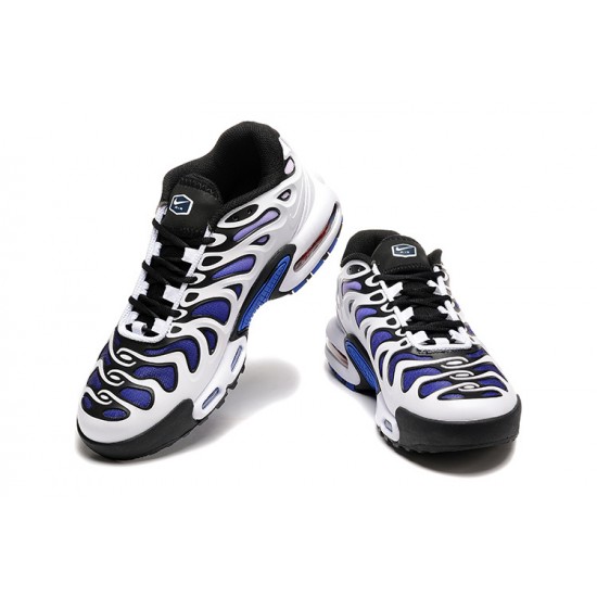 Hombre Nike Air Max Plus Drift Blanco Azul y Negro Zapatillas De Deporte