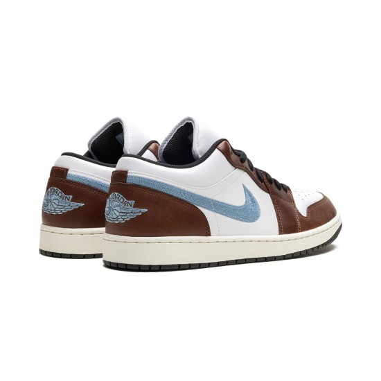 Nike Air Jordan 1 Low Hombre Embroidered Swoosh - Mocha FQ7832-142 Zapatos